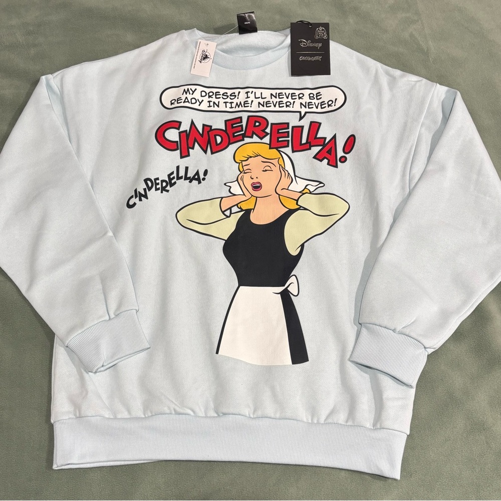 Cakeworthy & Disney Cinderella Crewneck - NWT!! SIZE MEDIUM, LARGE & XL Avail.